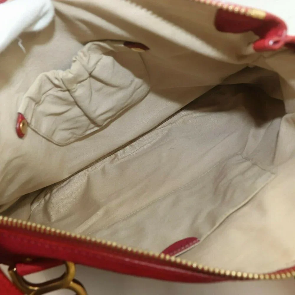 authentic Chloe Shoulder Bag Reds Leather
